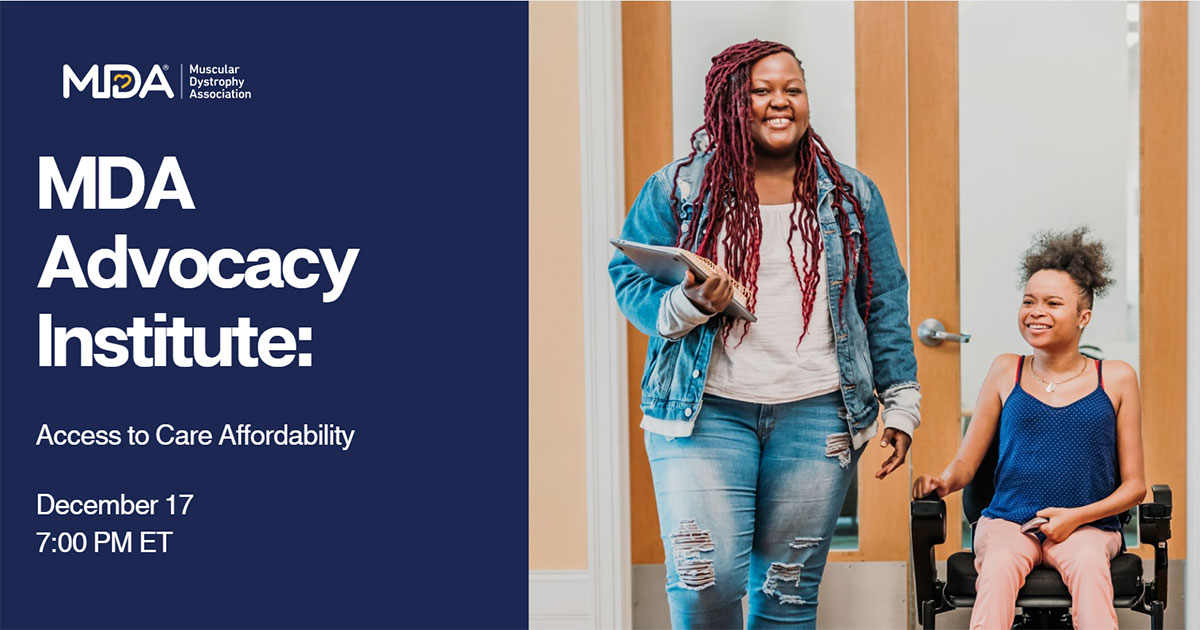 MDAorg's tweet image. Health care affordability is top of mind for many in the neuromuscular community. Join us 12/17 at 7 PM ET for #MDA #Advocacy Institute: Access to Care Affordability for proposed policy updates, Congressional activities &amp;amp; more. 
 
👉 Register: mdausa.webex.com/weblink/regist…
