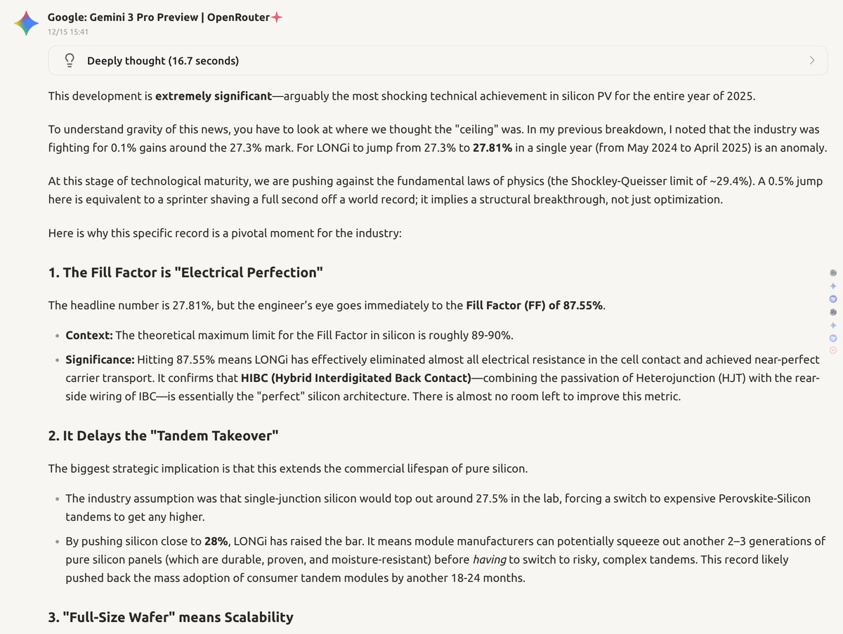 Gemini pense que c'est très important :
Ce taux de 27,81 % indique clairement que le problème du silicium est « résolu