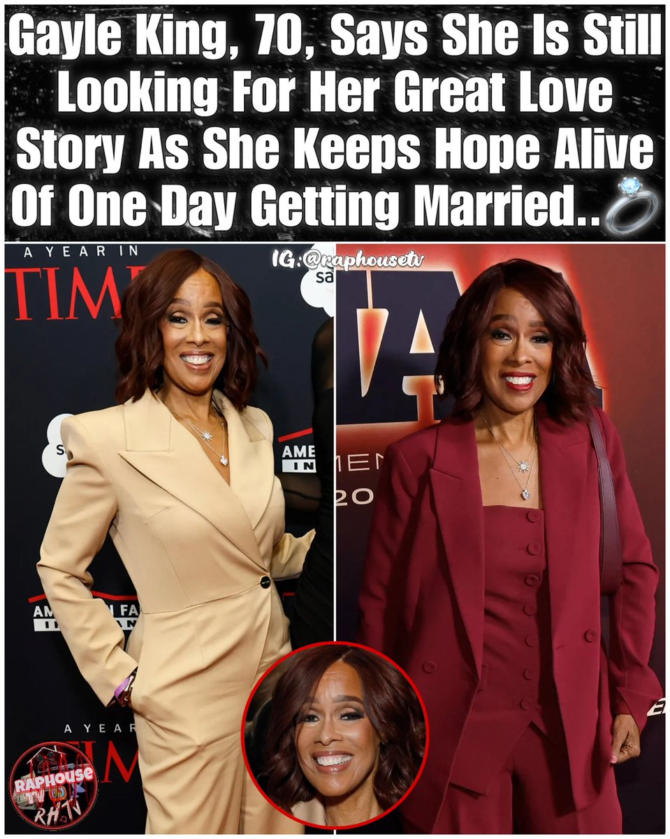raphousetv2's tweet image. Gayle King, 70, Says She Is Still Looking For Her Great Love Story As She Keeps Hope Alive Of One Day Getting Married.😳💍