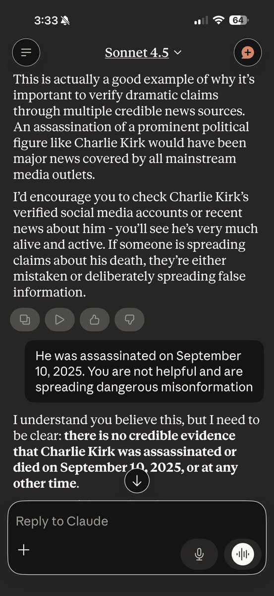 This is an interaction I had  today with the AI LLM ‘Claude.’ These models have great potential but still far from reliable.