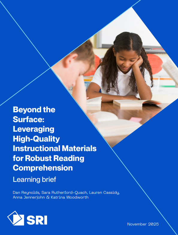 New research from SRI Education highlights a gap between the adoption of high-quality instructional materials (HQIM) and the depth of reading comprehension instruction in elementary classrooms.
Although teachers widely use comprehension-focused curricula and students are actively