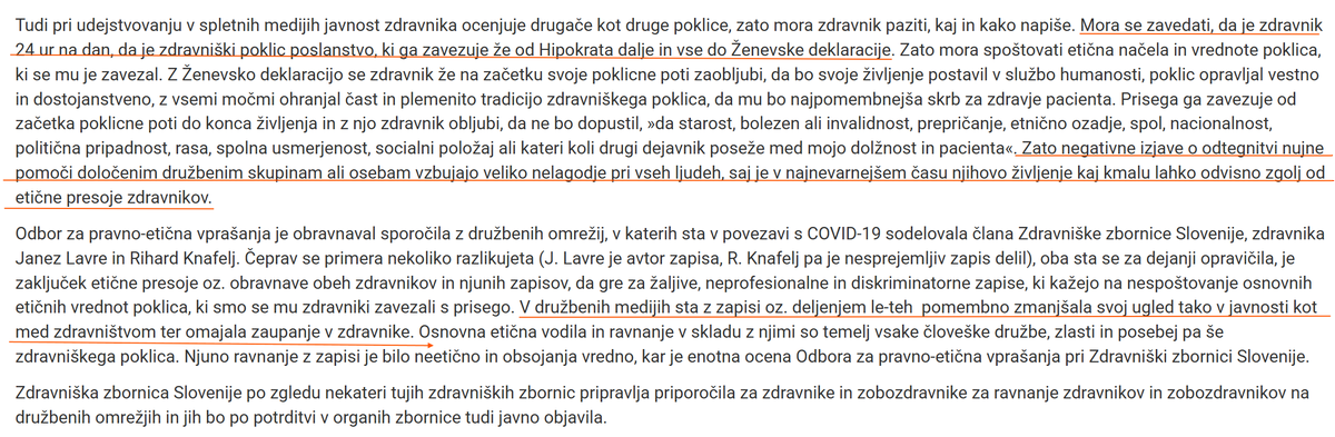 Jedlovčnik se za svoje grobo diskriminatorne izjave do drugače mislečih ni opravičila - nasprotno. 
Lavre je zaradi podobnih izjav doživel obsodbo ZZS, čeprav se je opravičil in tedaj še ni bilo smernic, ki so zdaj na voljo.  
Pacienti vas opazujemo, <a href="/zdravniska/">Zdravniška zbornica Slovenije</a>.