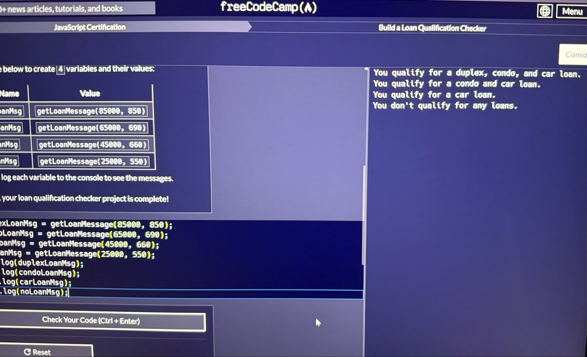Ami_Dev's tweet image. Day 100 🥳: #100DaysOfCode 
I completed:
* Build an Email Masker Lab 
* Build a Loan Qualification Checker Workshop 
* Build a Celsius to Fahrenheit Converter Lab

I’ve enjoyed taking part in the challenge and happy with the progress I’ve made 
 #freeCodeCamp #WebDevelopment
