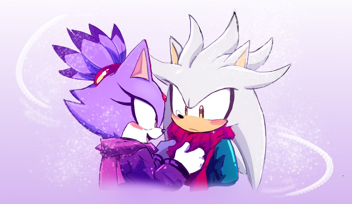 💜🤍🎄
#silvaze #SilverTheHedgehog #BlazeTheCat