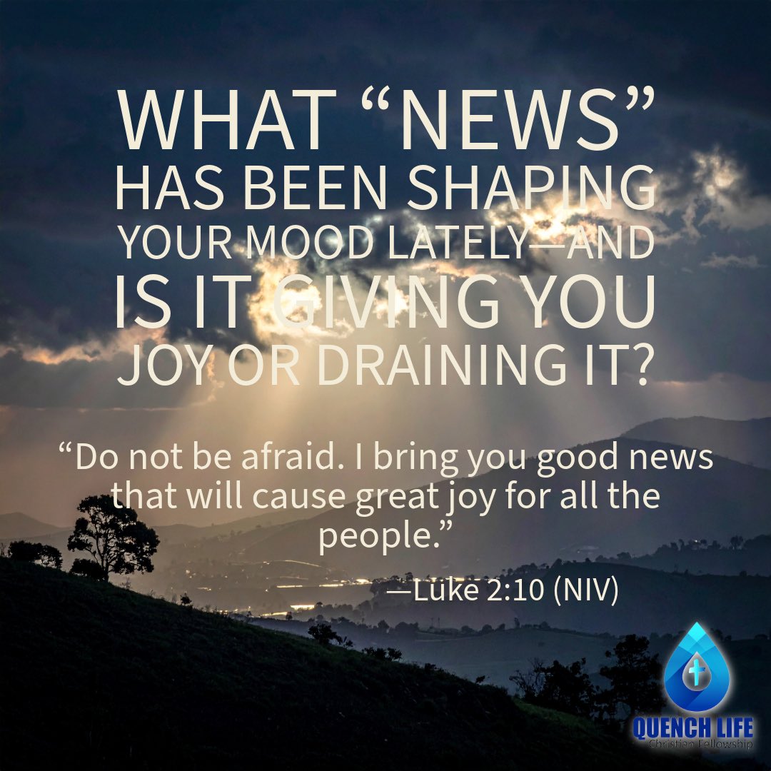 QuenchLifeCF's tweet photo. Christmas joy isn’t built on perfect circumstances—it’s built on a Person. The angel’s message wasn’t “try harder to feel happy.” It was good news: God has come near, and that changes everything.
#QuenchLifeCF #TangibleJoy #GodIsWithUs #Luke2 #GoodNews #JesusTheMessiah https://t.co/TfjbXkMvmu