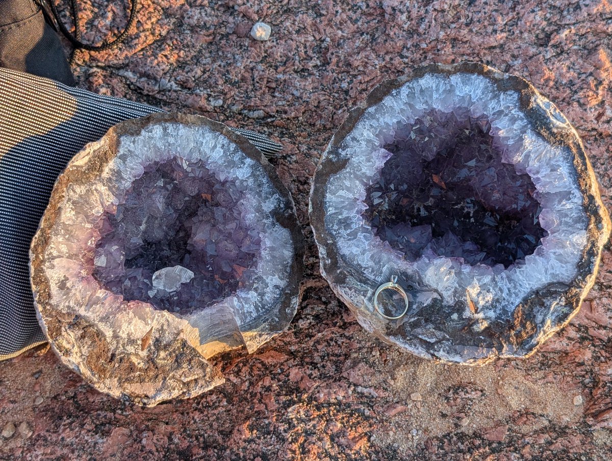 On Saturday, I took Jessica to Llano for one of our rock hounding trips. While walking along the river, she spotted a rock that was almost certainly a geode! (Pictures below). Excited to see what could be inside, I went back to the truck to get my geode cracker. When I got back,