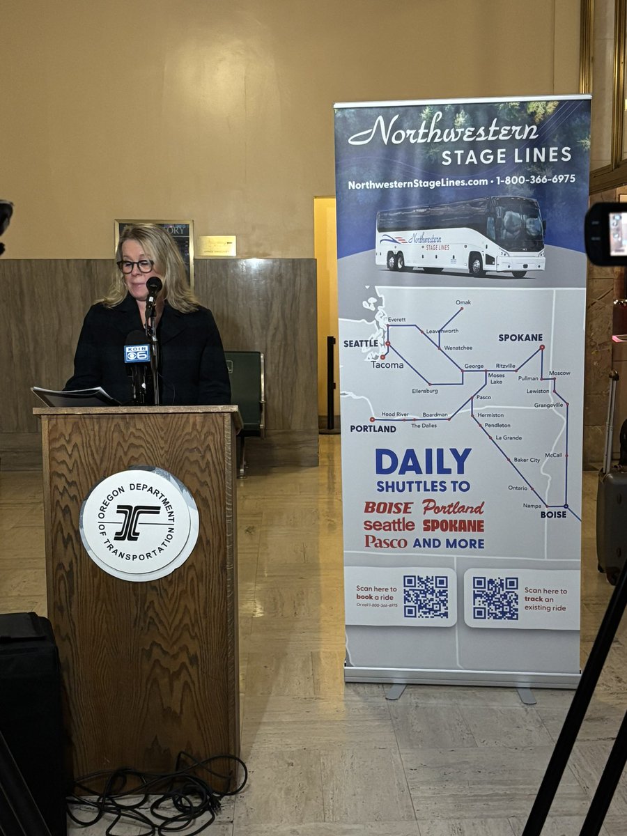 RonWyden's tweet photo. Glad the teamwork to secure a federal investment in Eastern Oregon led to today’s big win for the return of bus service on I-84. I’ve heard from so many Eastern Oregonians who say intercity bus routes are a lifeline linking them to healthcare, jobs &amp; educational opportunities. https://t.co/BQSqUNMs40
