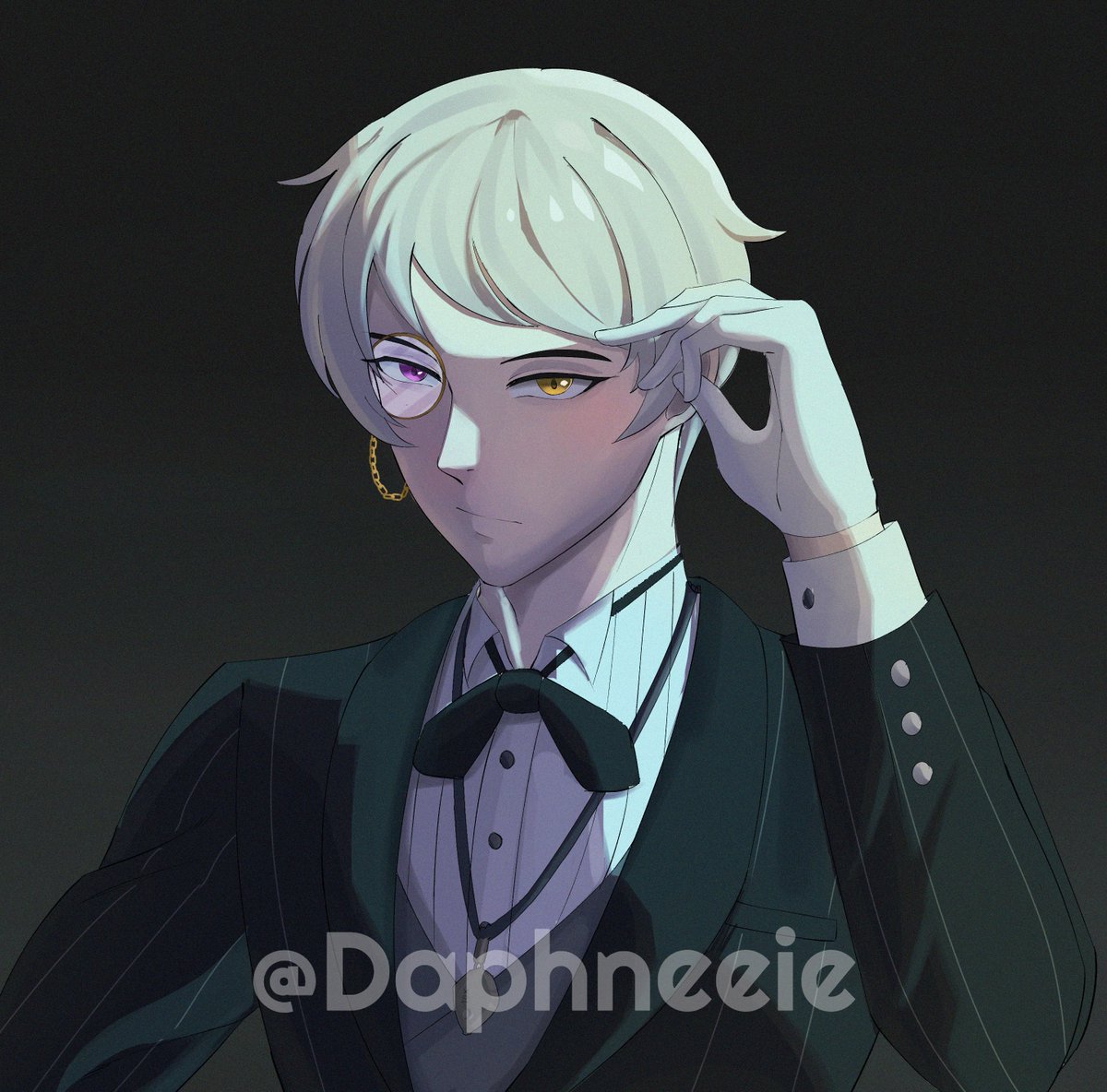 Daphneeie's tweet photo. One eye sees the truth. The other keeps secrets. Finished this art recently for a client a while ago! 

#OC #FantasyOC #CharacterDesign #Vtuber #commissionsopen #artmoot #artshare https://t.co/MYv5NSMHCf