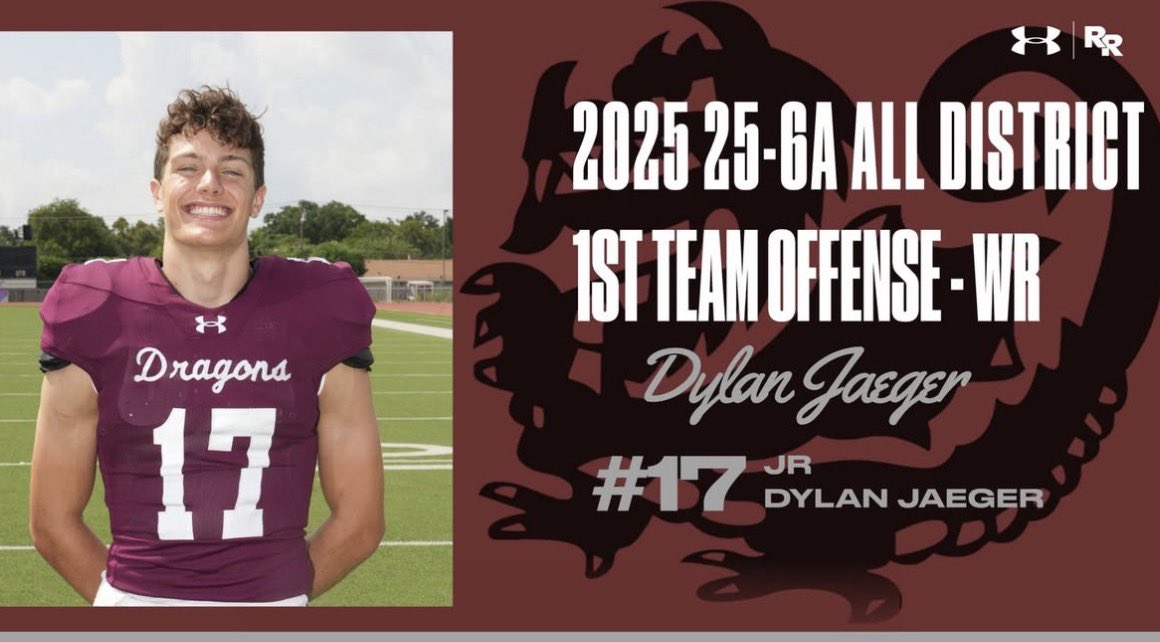 Honored to be named 1st Team All District in the 25-6A Division‼️