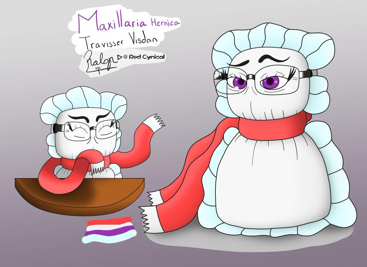 RedCynicalDraw's tweet image. Maxillaria Hernica Travisser Visdan, of Almuwad.

The rather stern, harsh and serious but loving mother of Willow, Kisha and Orel. Her scarf serves her as pseudo-appendages.

#digitalart #oc #pillow #themagnificentadventuresofkingtoad #tmaok