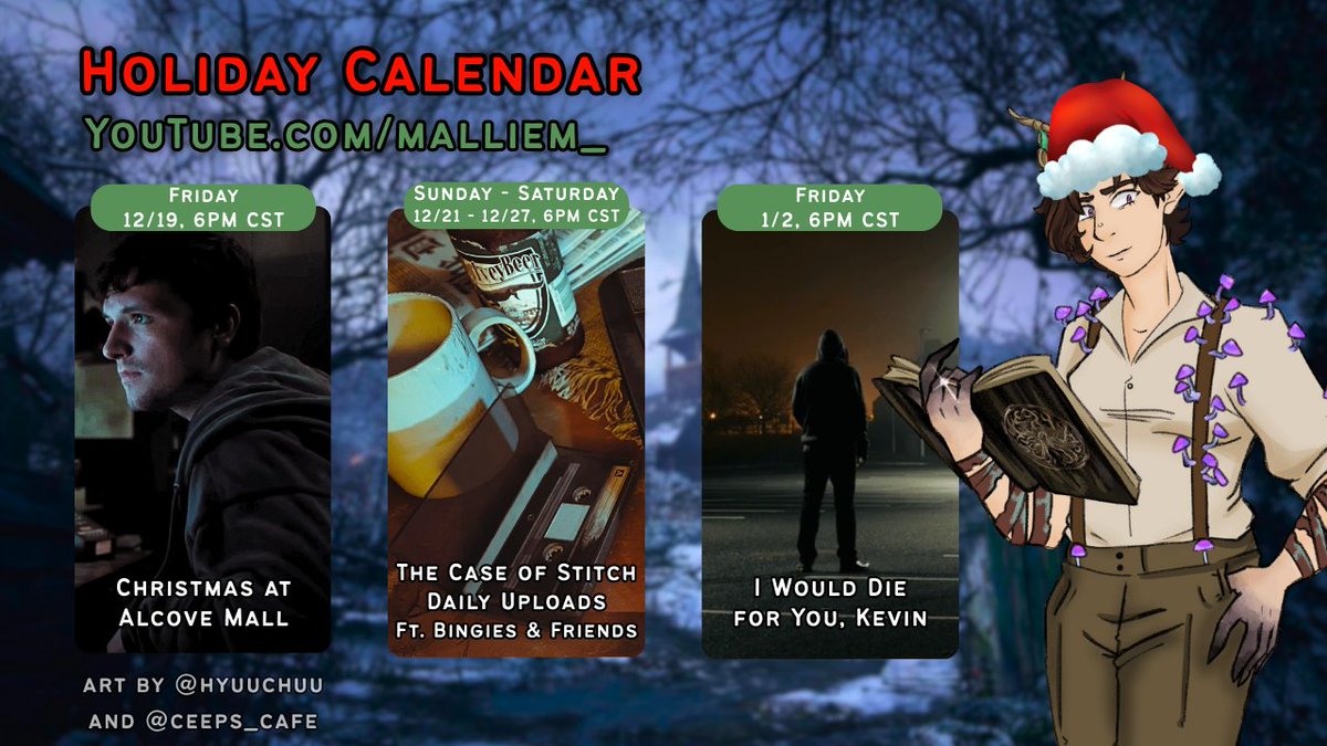 Live with more DBD Bone Chill over on the purple app before <a href="/ohniamhttv/">niamh ☾ the twilight bingy ☽ | vbingy</a> and I are off on our Christmas vacation! Link in comments 👁️🎄
Here's what's coming out on the main channel while I'm away, including a Christmas special with a new tape every day until Saturday! 🍄💜