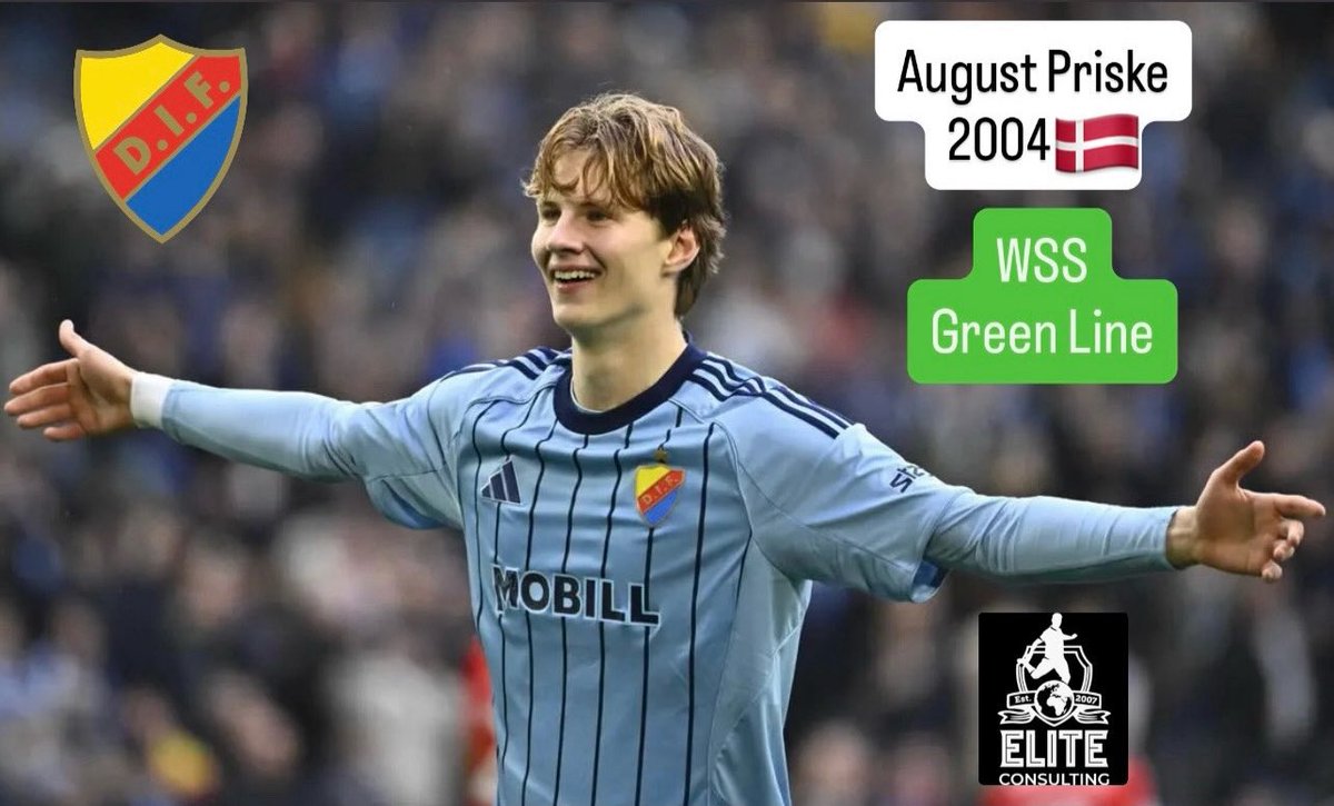WSScouting's tweet image. WSS Gree Line 🟢
August Priske 2004 🇩🇰 - Djurgården IF 🇸🇪#priske #denmark #sweden #djurgården #allsvenskan @eliteconsultingagency @august_priske #3arena