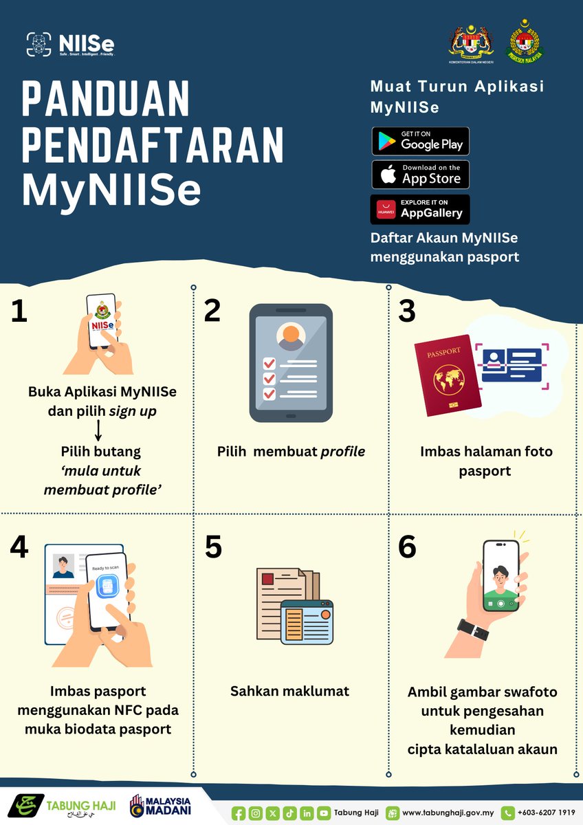 Panduan Pendaftaran MyNIISe.

#tabunghaji #haji #haji1447H
