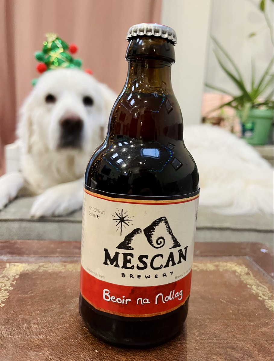 Bilcro's tweet photo. Late #MondayBeer offering. A 7.2% ‘Beoir na Nollaig’ from @mescanbrewery. Decadent malty Christmas ale. Dark fruitcake with whiskey notes. Yum!😋

Cheers!🍻

@mjpm67 @keefmullin @j_k357 @PaulOBrien10 @antrim_man @pcr123 @CorkBeer @FiShoop @BADONICUS @craftbeersoflre @Imagicranium https://t.co/scbqE9pAXh