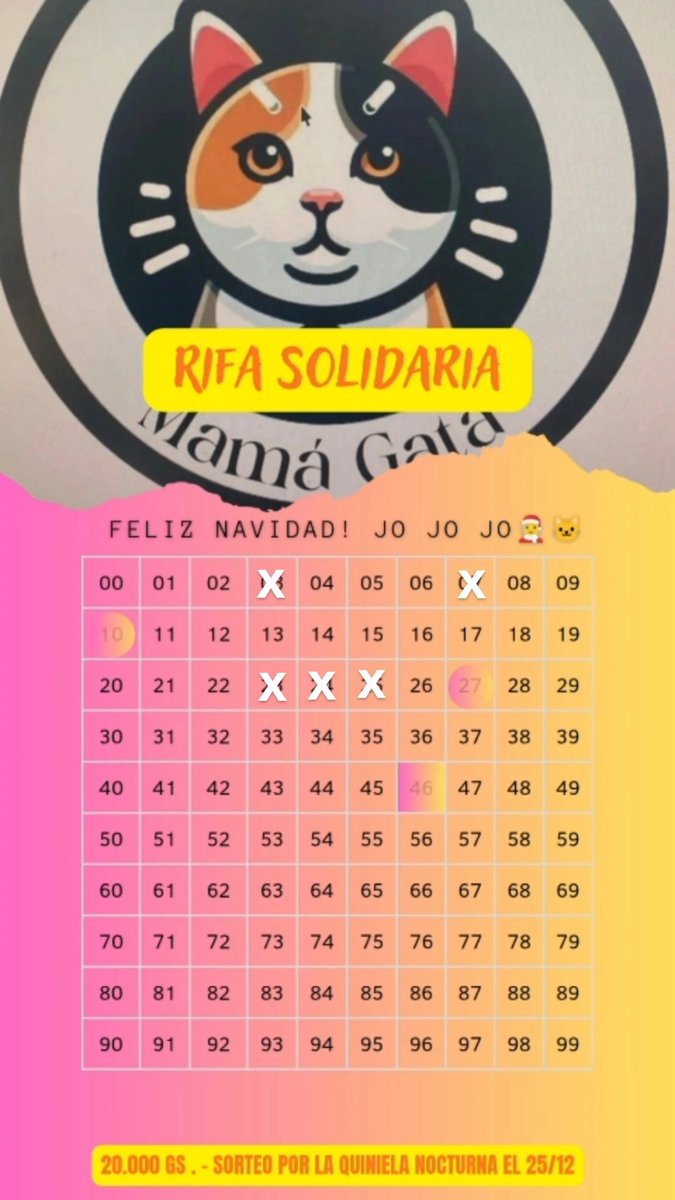 Numeritos disponibles para el sorteo de Navidad! 🙏🧡