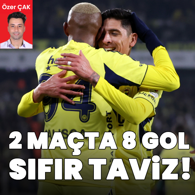 ✏️ Özer Çak (<a href="/OzerCakk/">Özer Çak</a>) yazdı: İki maçta 8 gol sıfır taviz!

💬 "Fenerbahçe, Avrupa’dan lige uzanan iki maçlık periyotta adeta güç gösterisi yaptı. Brann ve Konyaspor karşısında tam 8 gol atan sarı-lacivertliler, sahada yalnızca kazanmadı, rakiplerine şampiyonluk yolunda net bir