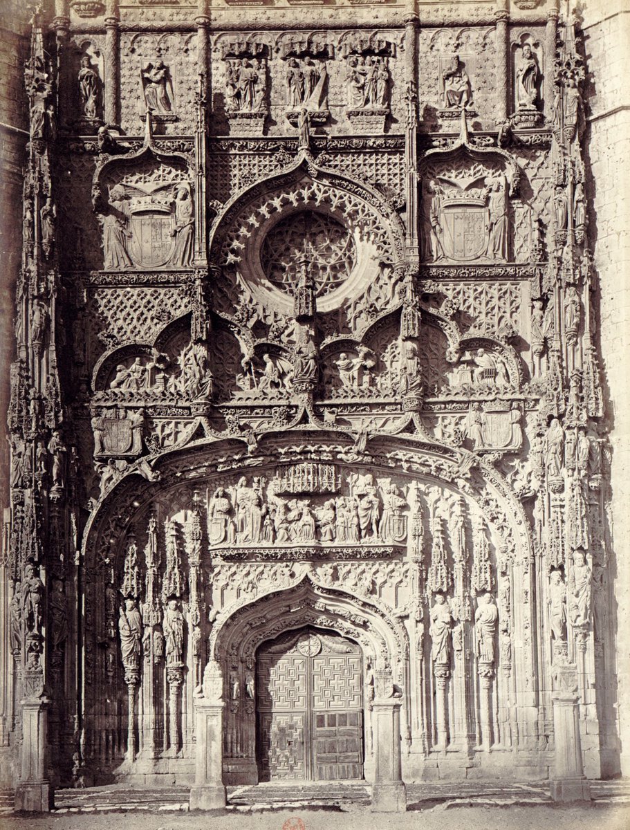 LooyKurt's tweet photo. Salamanca, Spain, 1884. Plateresque façade of the University of Salamanca, built 1512 to 1529... Hammers and chisels they dare to tell us. We have eyes to see. https://t.co/iTlg46nZXi