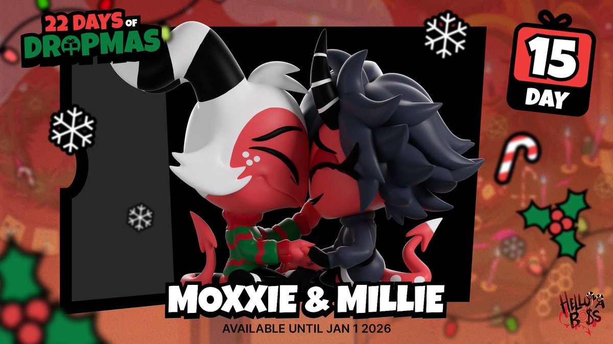celebrate with us 🎁♥️

dropmas day 15 is now live with moxxie &amp; millie 🫶available till jan 1st!