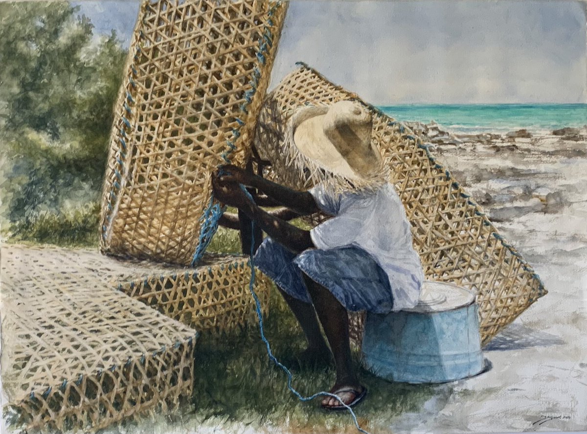 ssaintstudios's tweet photo. Woven by the Sea - 22’’x30’’ - Watercolor on paper 🌊✨
Hands at work, spirit at rest — weaving tradition into every strand.
#WovenByTheSea #BahamianArt #watercoloratmosphere #ArtCollectors #SheldonSaintStudio https://t.co/orsRizSnBE