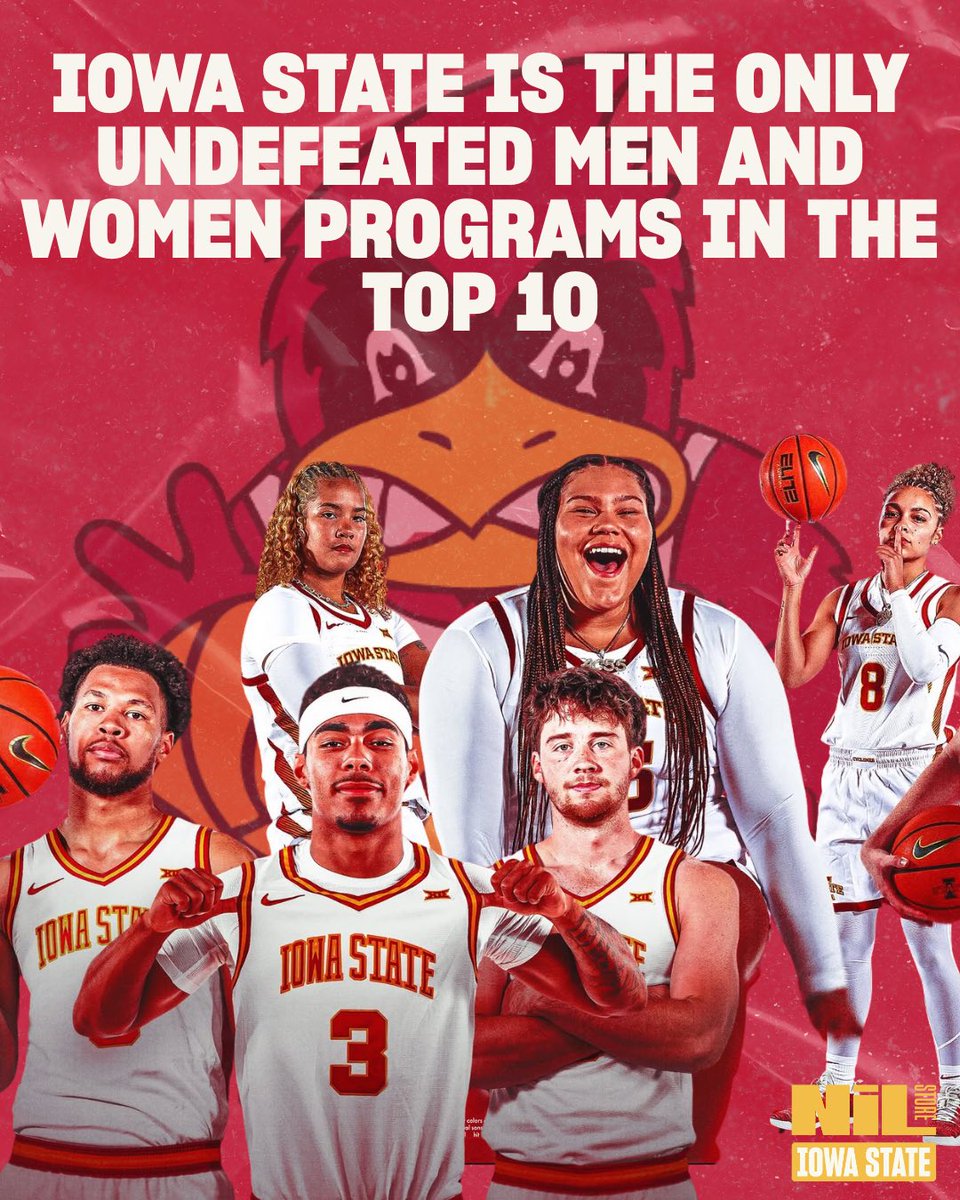 IowaStNILStore's tweet image. Undefeated. Top 10. Men 🤝 Women.
Now suit up like Cyclone State 😮‍💨
Gameday ready starts here 🔥🌪️

#cyclonenation #cyclonebasketball #iowastatebasketball #rollclones #top10