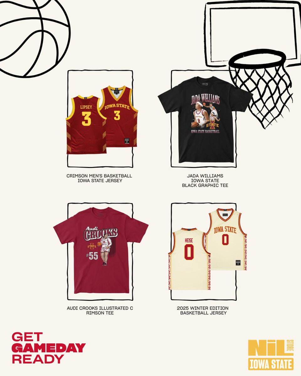 IowaStNILStore's tweet image. Undefeated. Top 10. Men 🤝 Women.
Now suit up like Cyclone State 😮‍💨
Gameday ready starts here 🔥🌪️

#cyclonenation #cyclonebasketball #iowastatebasketball #rollclones #top10