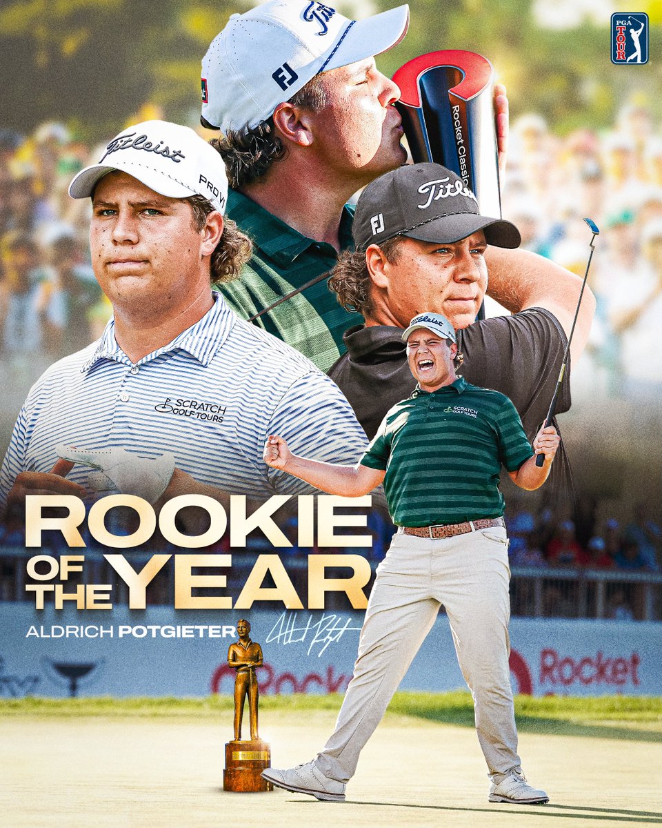 PGATOUR's tweet photo. Add it to the resume 📝

Aldrich Potgieter becomes the third South African to win PGA TOUR Rookie of the Year! https://t.co/GlMaq8ehv5