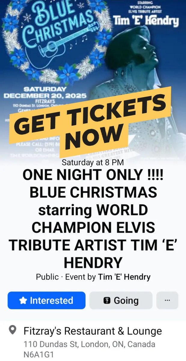 Monday Twisted Mint trivia 8pm

Tequila Tuesday with Dj Everfresh

Saturday a special Blue Christmas Dinner and Show with Tim E live at Fitzray's Restaurant &amp; Lounge
GET YOUR TICKETS NOW