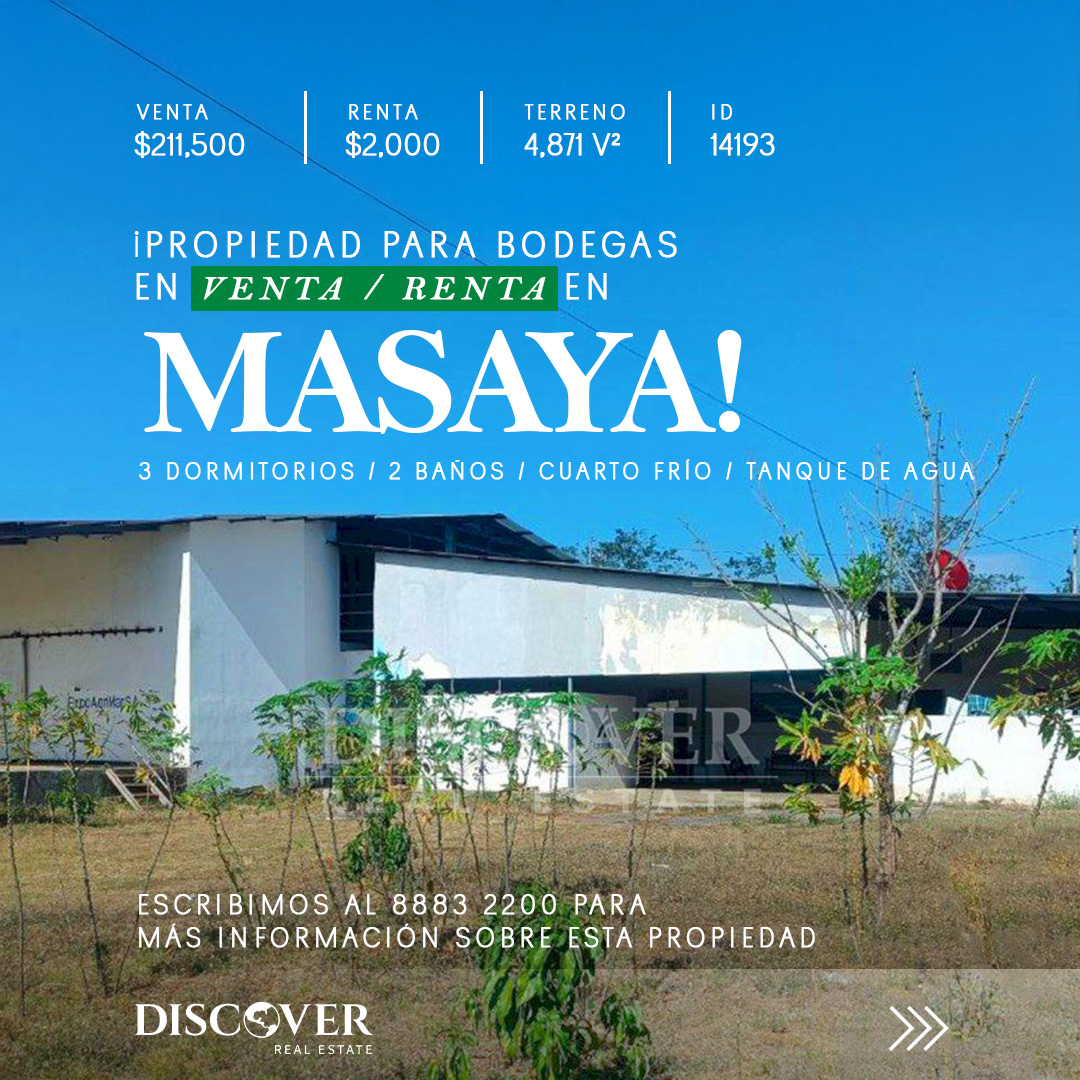 DiscoverRealtor's tweet image. 🏭 Propiedad comercial en Masaya ideal para bodegas, ofibodegas o centros logísticos.
Amplio terreno, accesos prácticos y espacios flexibles para operar con eficiencia.
💰 Venta: $211,500 | Renta: $2,000
📐 4,871 v²
🔑 ID: 14193
📲 +505 8883-2200

#Masaya #PropiedadComercial