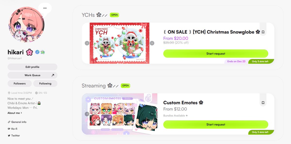 ── .✦ 🌸
Last chance to request before cmms close for the year!
⤷ Both available until Dec 23 ˎˊ˗

In addition to the discount, this time the YCH will have fast delivery.

↻ are very appreciated! 
Link below 🔻 
#VGenOpen #VGenComm