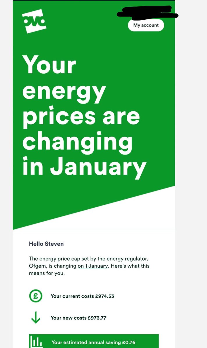 steven9818's tweet photo. @Ed_Miliband You can only imagine my excitement when I received this email informing me of my saving. Any suggestions on how to spend my 76p Ed? Great news that Labour’s energy policy has taken effect 🙄 https://t.co/1wrBPGgqCW