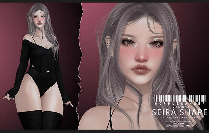Hi, it me. I made a shape for the Vela head.
I'm hardly on X but just gonna leave this here in case anyone feels like looking at my shape store 🥹

Mainstore: 
maps.secondlife.com/secondlife/Pea…

Marketplace: 
marketplace.secondlife.com/en-US/stores/1…