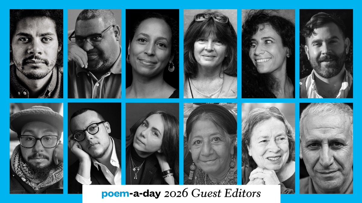 POETSorg's tweet photo. The Academy is thrilled to announce the twelve new guest editors for #PoemADay in 2026, who will each curate a month of poems: https://t.co/756nbBgHiM