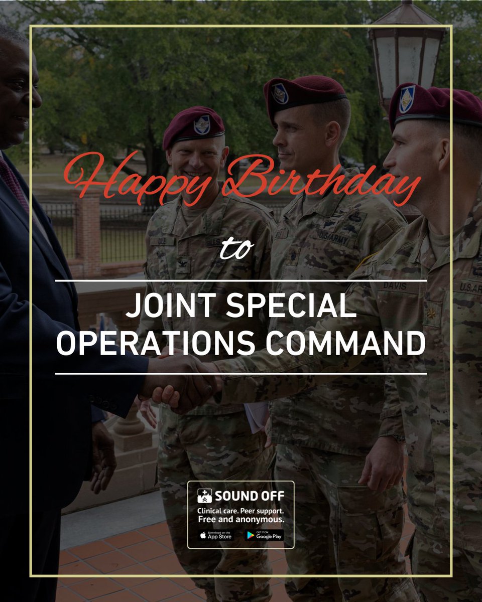 Today, Sound Off honors JSOC's men and women for their excellence and sacrifices. Learn more: sound-off.com #SoundOff #JSOC #SpecialOperations #VeteranSupport #MentalHealthMatters #OnYourTerms