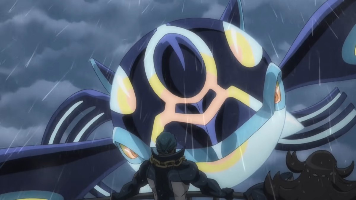 Pokeli's tweet photo. Each time I see Kyogre I always got reminded of that scenes of how terrifying it could be. Goodness! https://t.co/gsLc8BbQnA