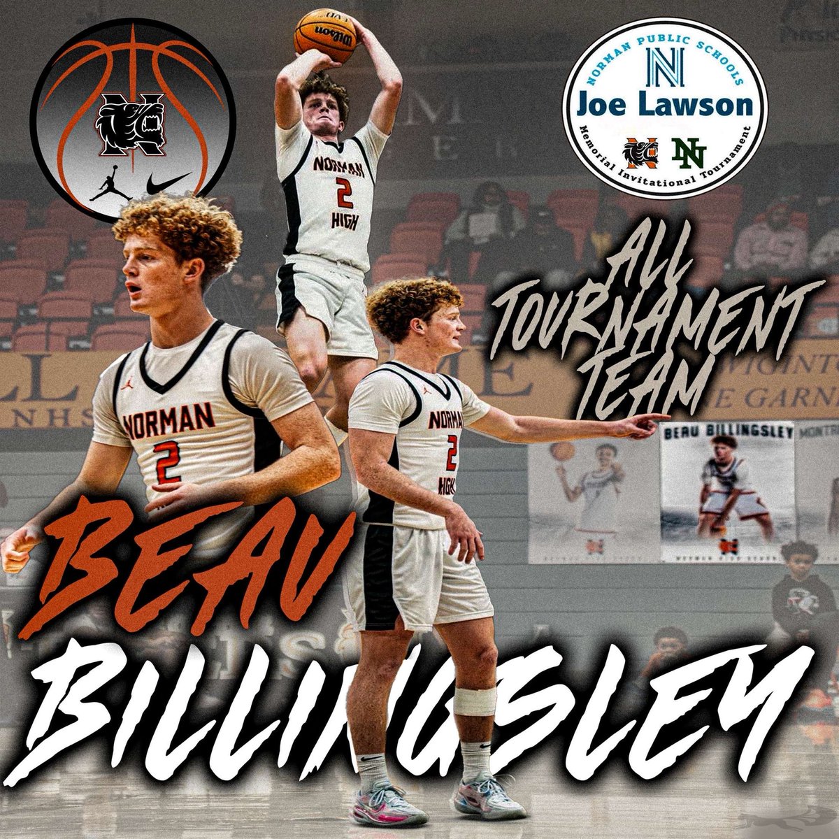 NHSTigersBball's tweet photo. Congrats to @beau_2026 who was recognized on the All-Tournament team at the Joe Lawson Memorial Invitational Tournament this past weekend!! 🟠⚫️⚪️ https://t.co/N6VwCmDOfW