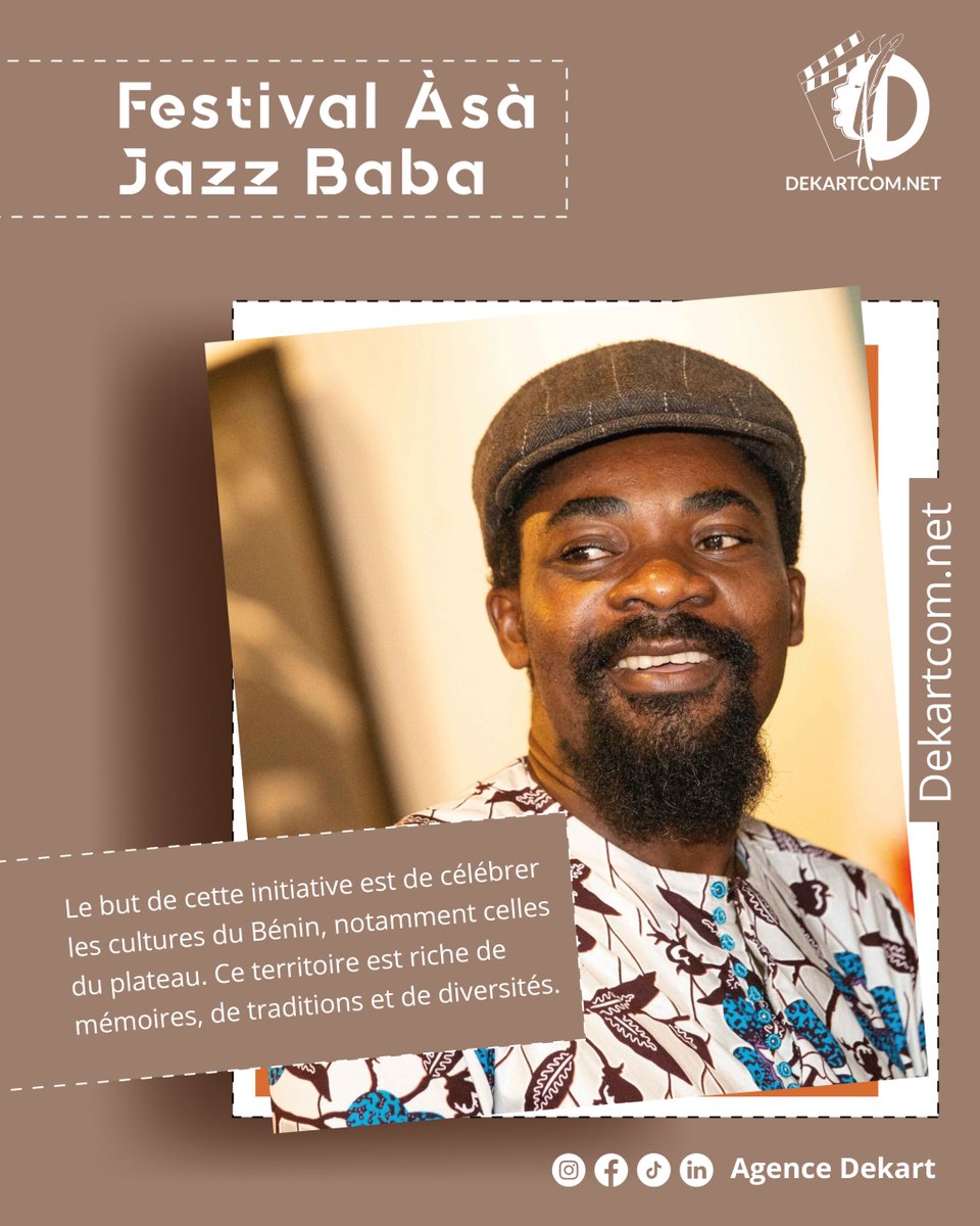 Le but de cette initiative est de célébrer les cultures du Bénin, notamment celles du plateau. Ce territoire est riche de mémoires, de traditions et de diversités. 
📷 urlr.me/PxZ32R
📷 Chaine WhatsApp: urlr.me/4k3cMP
#DekartCom #AgenceDekart #wasexo