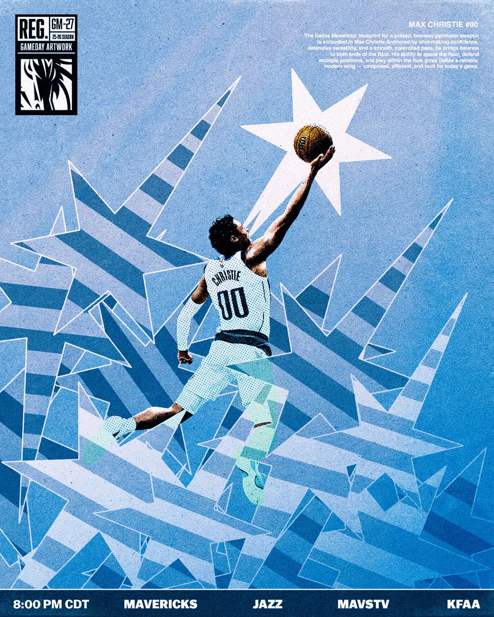 Startin’ the week off in Salt Lake 🏀
🆚 @utahjazz
⌚ 8PM CT
📺 MavsTV & KFAA
📻 97.1 FM and 99.1 FM