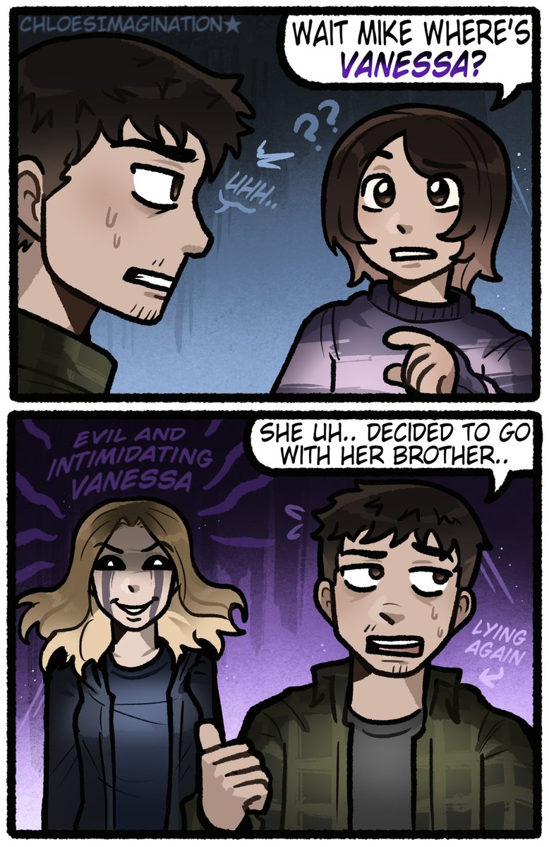 ChloeImagine's tweet photo. Yall think Mike is gonna lie again to Abby in FNAF 3 https://t.co/q7HHxtG7dd