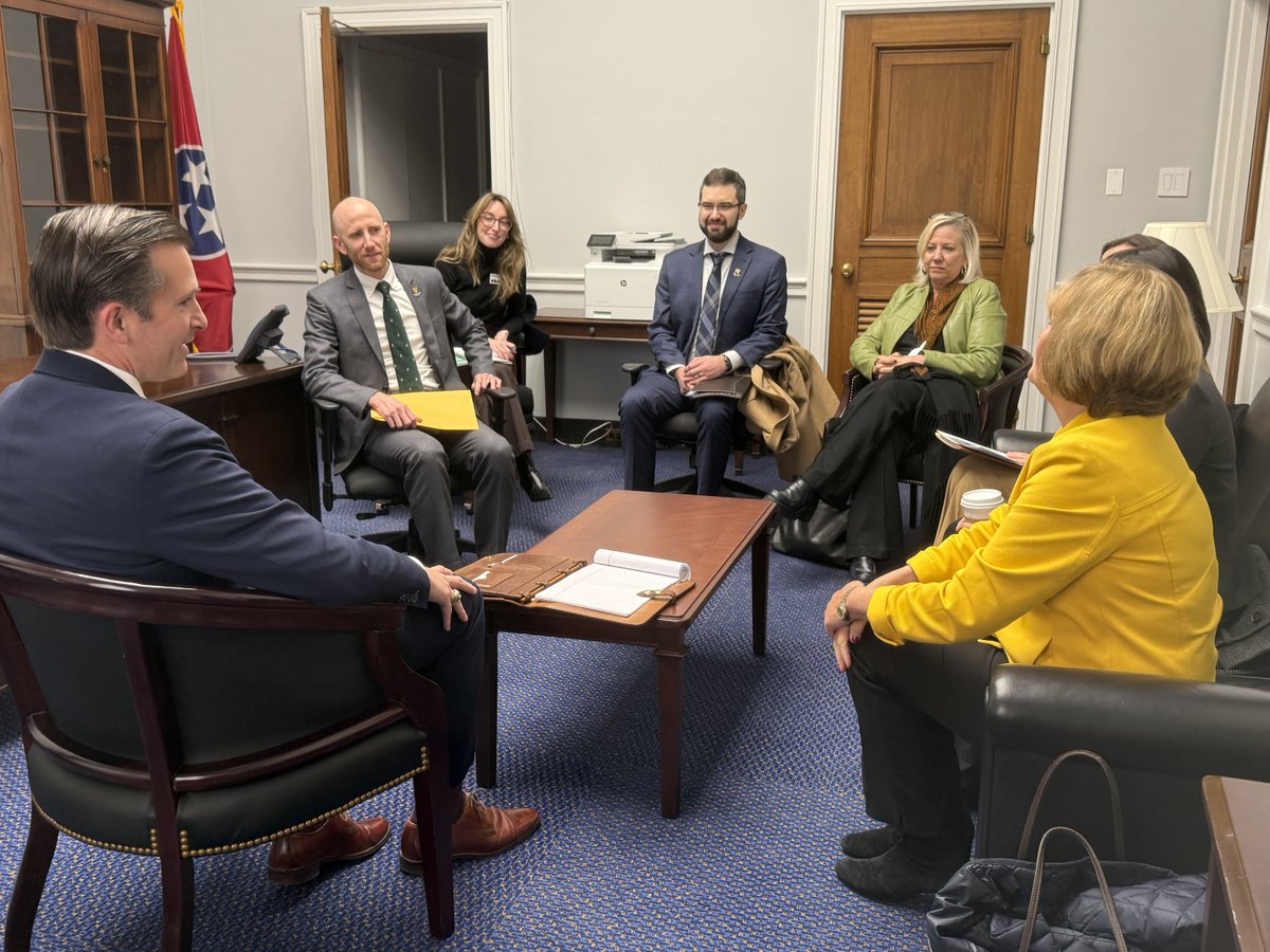 repvanepps's tweet image. Honored that my first meeting in D.C. was with the Children’s Hospital Alliance of Tennessee. Their commitment to caring for our state’s children is remarkable, and I look forward to supporting their mission in Congress.