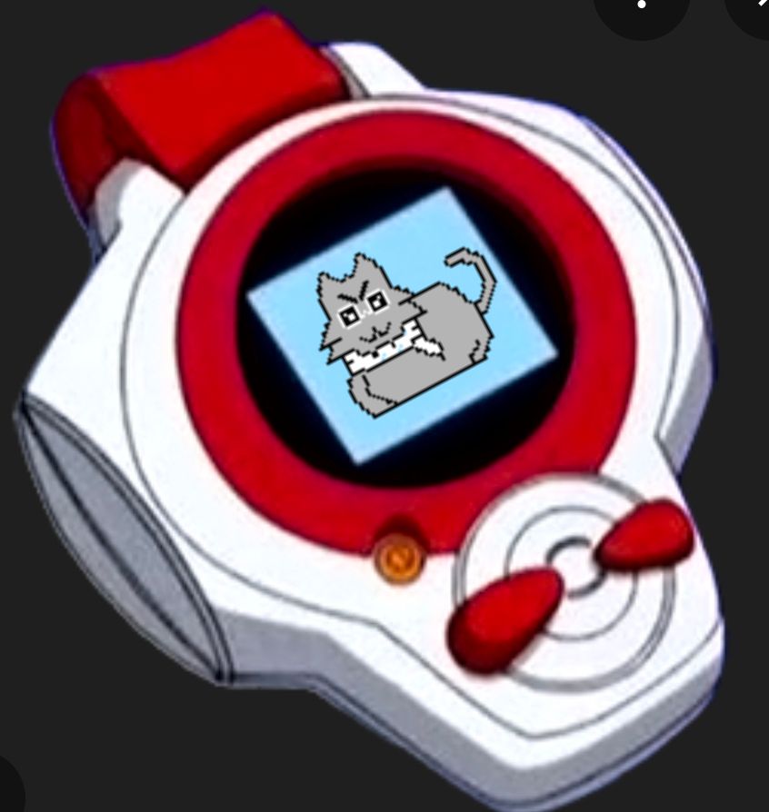 Alright, it took me all weekend but I was able to get Socko out of the digital world.... but uhhh well... look   bsky.app/profile/forgot… knows all about pokemon, maybe they'll be alright! #vtubers #digimon