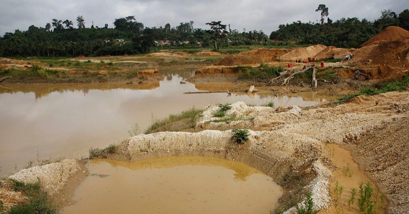 ADFmagazine's tweet photo. Illegal gold mining is devastating the DR Congo.
