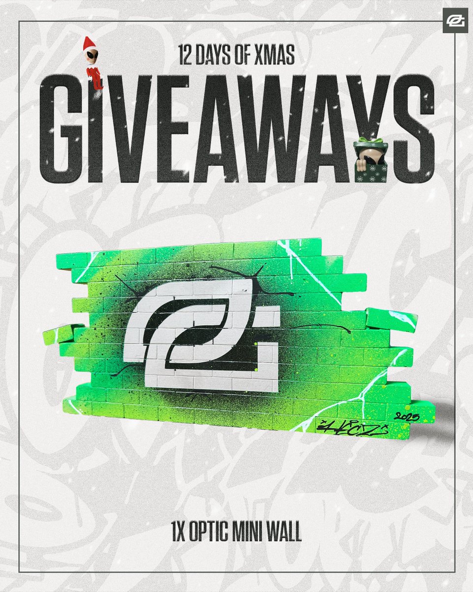 Your very own 1/1 Custom Miniwall Designed by HECZ 🔥

Like/RT and tag 2 friends for your chance to win. DAY 2 of #OpTic12Days
