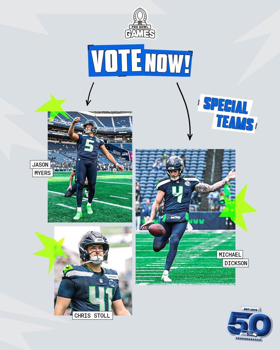 Seahawks's tweet image. DOUBLE VOTING TIME 🚨 

1️⃣ REPOST = 2️⃣ VOTES

#ProBowlVote + @JayMy_31 @mdcksn @ChrisStoll18