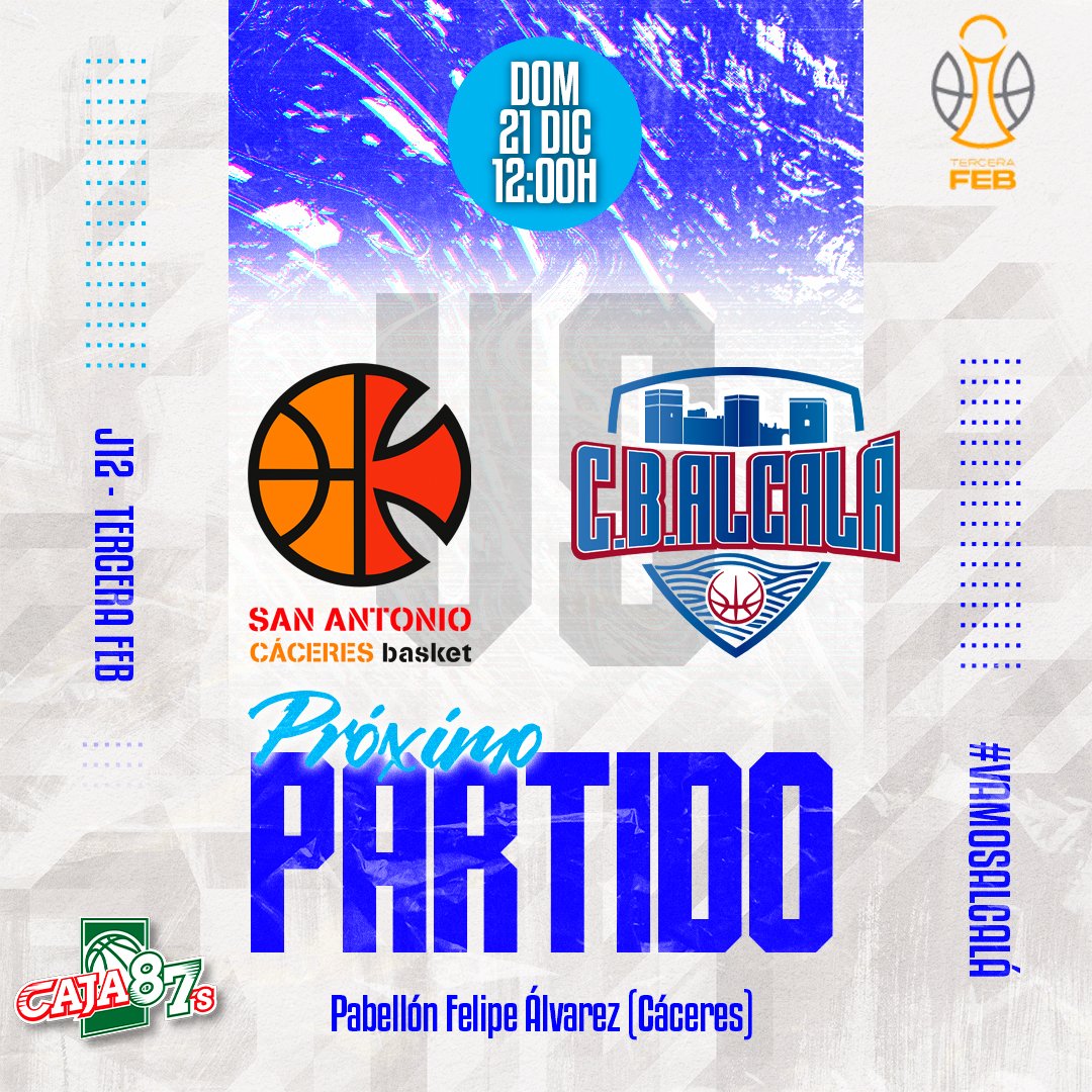CBAlcalaG's tweet image. 🏀 𝐄𝐥 𝐝𝐨𝐦𝐢𝐧𝐠𝐨 𝐯𝐨𝐥𝐯𝐞𝐦𝐨𝐬 𝐚 𝐥𝐚𝐬 𝐩𝐢𝐬𝐭𝐚𝐬 𝐩𝐚𝐫𝐚 𝐜𝐞𝐫𝐫𝐚𝐫 𝟐𝟎𝟐𝟓

Cerramos el año 2025 en la #TerceraFEB con un desplazamiento a Cáceres para visitar al colider de la tabla: el @SanAntonioCc

¡Mentalizados en el objetivo!

#VamosAlcalá 💙
