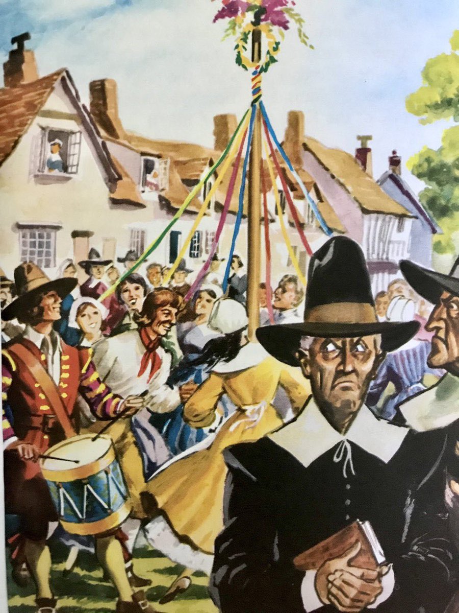 Nice argument about political strategy: I, however, have already depicted myself as the stout English yeoman cavorting with equally jolly English wenches and you as the cramped sneering Puritan