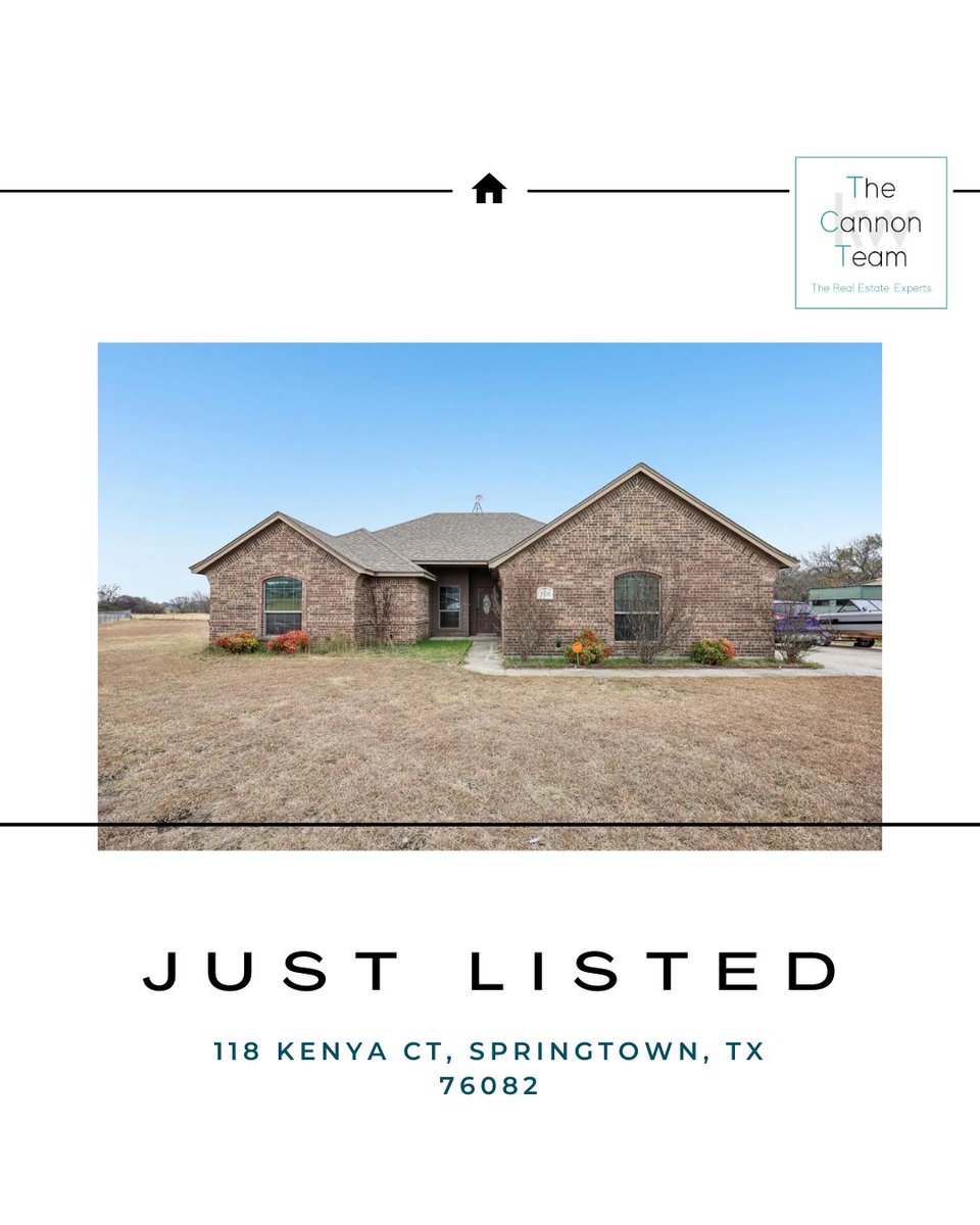ChristieCannon's tweet image. 🏡 Just Listed for Lease | 118 Kenya Ct, Springtown, TX
3BR | 2BA | 1,609 SF on a FULL ACRE
No HOA, wood-burning fireplace, covered patio &amp;amp; no neighbors behind! Rare country lease—move fast before it’s gone.
#ForLease #SpringtownTX #NoHOA #ChristieCannonTeam