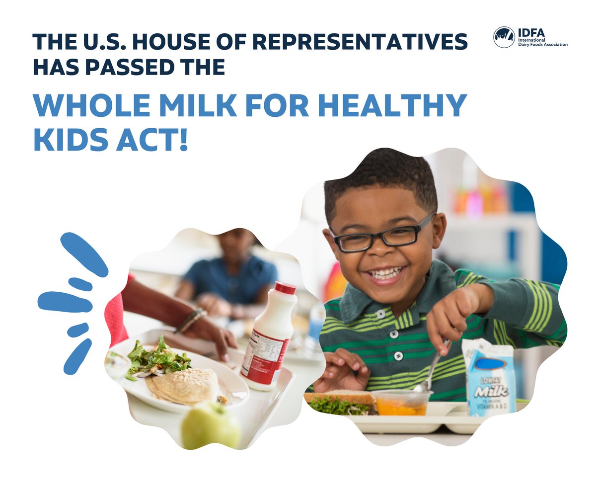 The U.S. House of Representatives today passed the Whole Milk for Healthy Kids Act of 2025 by voice vote, delivering final congressional approval for legislation that will restore whole and 2% milk to America’s school cafeterias for the first time in more than a decade.

Thank