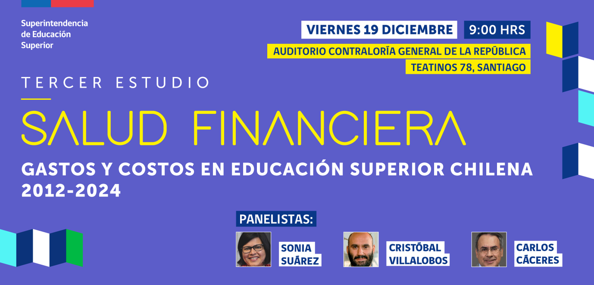 Este viernes, desde las 09:00 horas, la Superintendencia de Educación Superior (SES) presentará los resultados de su Tercer Estudio “Salud Financiera: Gastos y Costos en la Educación Superior 2012-2024”.

Para más información, visita este link: url-shortener.me/3JSS