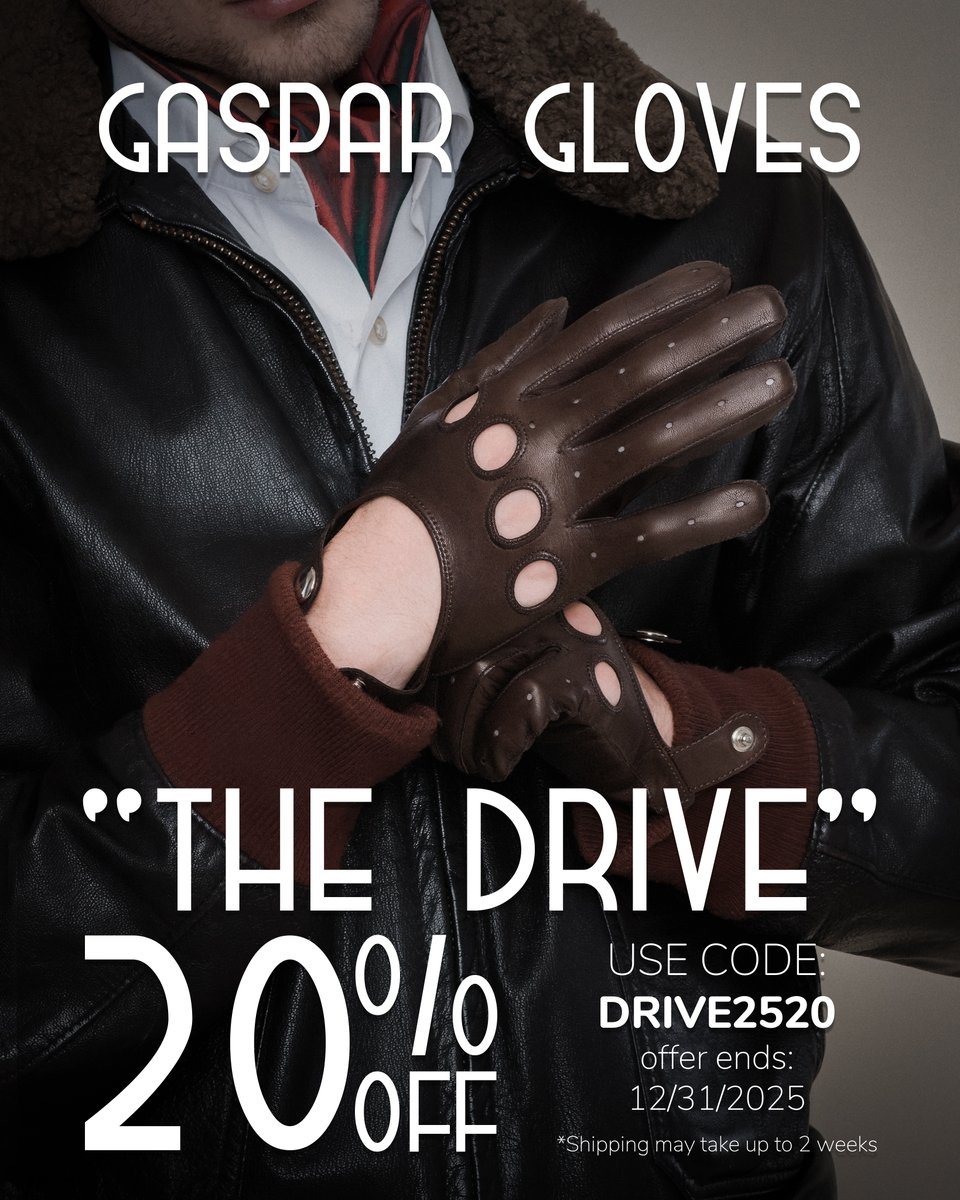 Gloves2011's tweet photo. Don't Miss The Holiday Event
An Exclusive offer on "THE DRIVE" gloves

#gaspargloves #gloves #fashion #fashionaccessories https://t.co/fkyLhhZJZC
