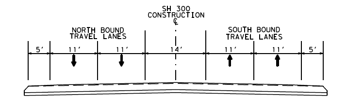 UPSHUR County/State Highway 300 from U.S. 271 to FM 3358 south:
Starting tomorrow/Tuesday, December 16, the final road configuration will be in place.  
Vehicles will travel  on new, 11-foot travel lanes with 5-foot shoulders separated by a 14 foot median.
Construction is ongoing